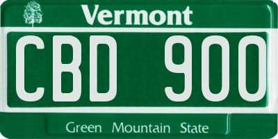 VT license plate CBD900