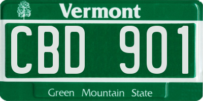 VT license plate CBD901