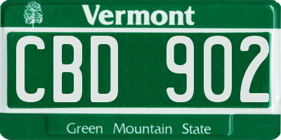 VT license plate CBD902