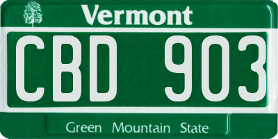 VT license plate CBD903
