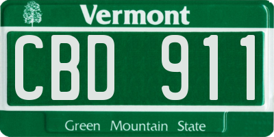VT license plate CBD911