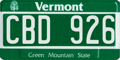 VT license plate CBD926