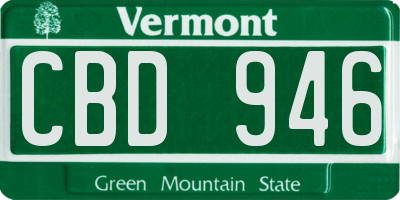 VT license plate CBD946