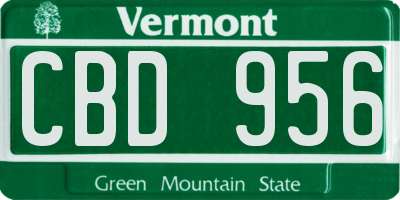 VT license plate CBD956
