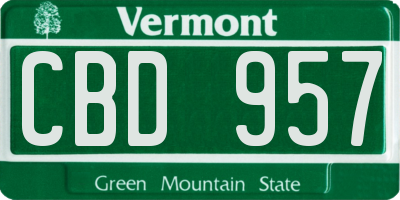VT license plate CBD957
