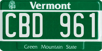 VT license plate CBD961