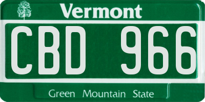 VT license plate CBD966