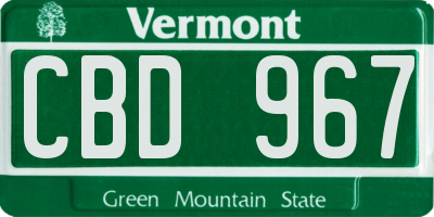 VT license plate CBD967