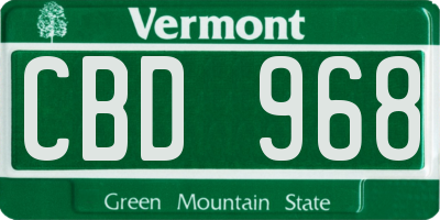 VT license plate CBD968