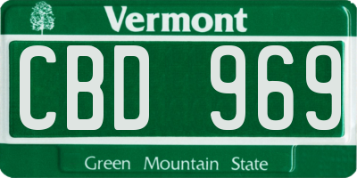 VT license plate CBD969