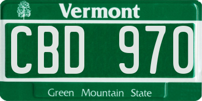 VT license plate CBD970