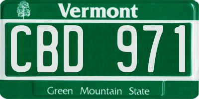 VT license plate CBD971