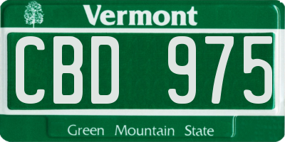 VT license plate CBD975
