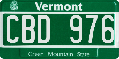 VT license plate CBD976