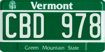 VT license plate CBD978