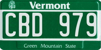 VT license plate CBD979