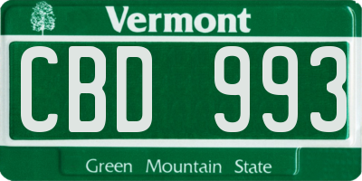 VT license plate CBD993