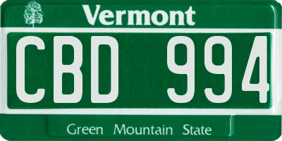 VT license plate CBD994