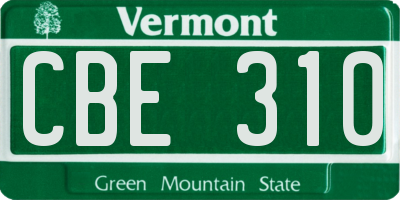 VT license plate CBE310