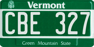 VT license plate CBE327