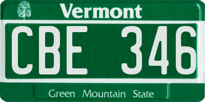 VT license plate CBE346