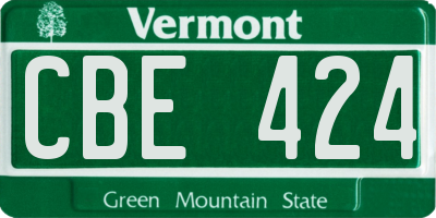 VT license plate CBE424