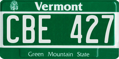 VT license plate CBE427