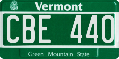 VT license plate CBE440