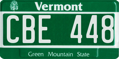 VT license plate CBE448