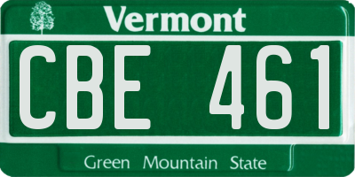 VT license plate CBE461