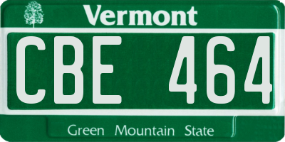 VT license plate CBE464