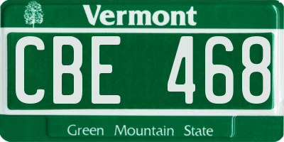 VT license plate CBE468