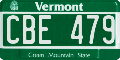 VT license plate CBE479
