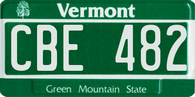 VT license plate CBE482