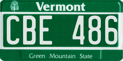 VT license plate CBE486