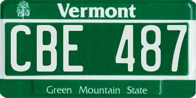 VT license plate CBE487