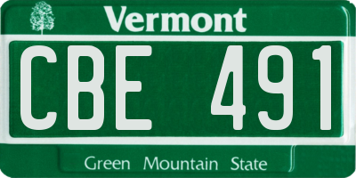 VT license plate CBE491