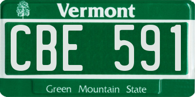 VT license plate CBE591