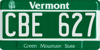VT license plate CBE627
