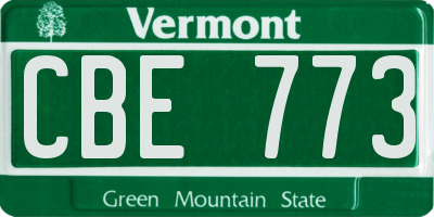 VT license plate CBE773