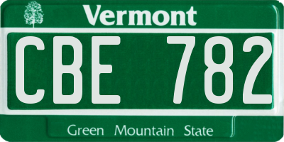 VT license plate CBE782