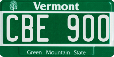 VT license plate CBE900