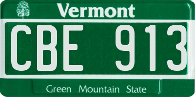 VT license plate CBE913