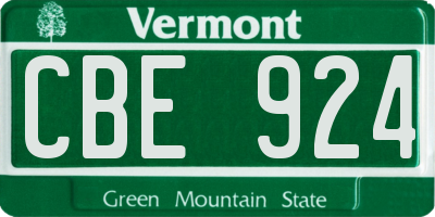 VT license plate CBE924