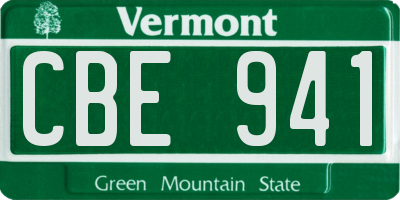 VT license plate CBE941