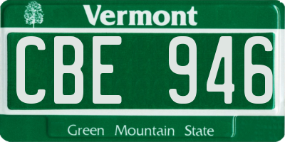 VT license plate CBE946