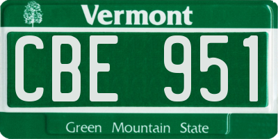 VT license plate CBE951