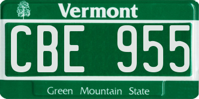 VT license plate CBE955