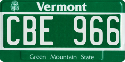 VT license plate CBE966