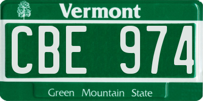VT license plate CBE974